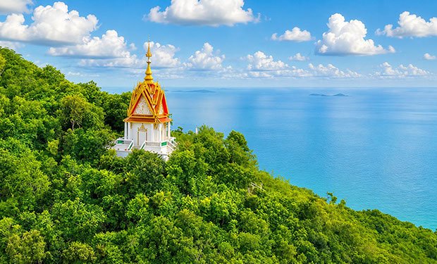 buddha temple on the mountian koh larn