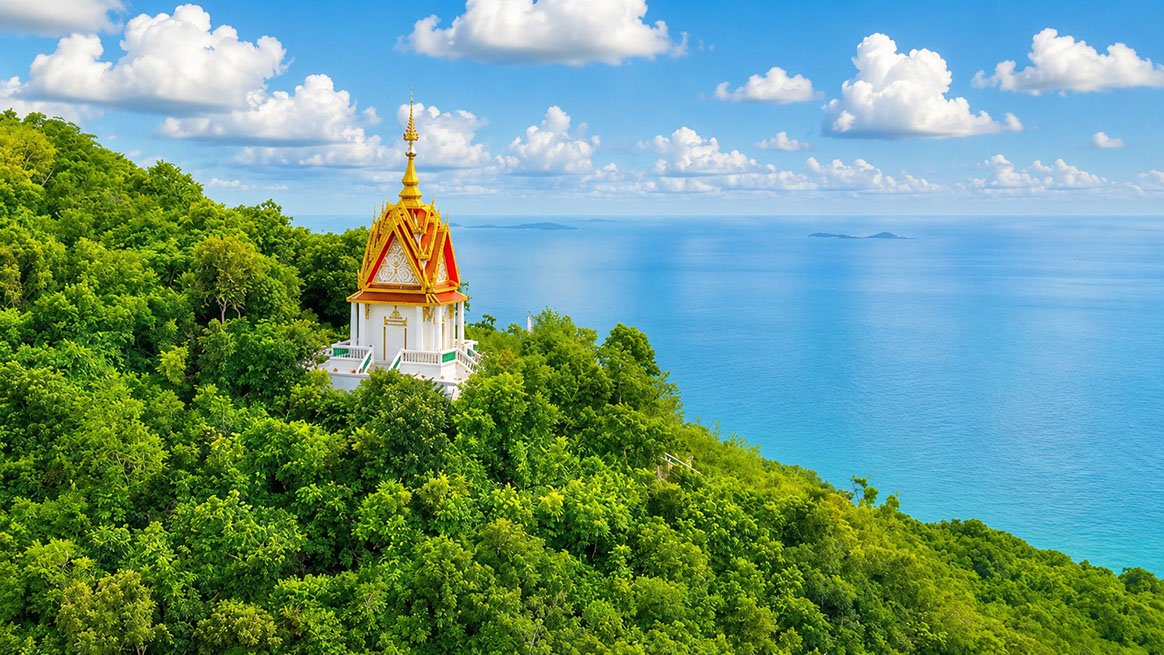 buddha temple on the mountian koh larn