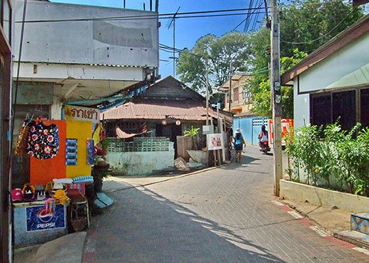 Small winding street Naban Village Koh Larn