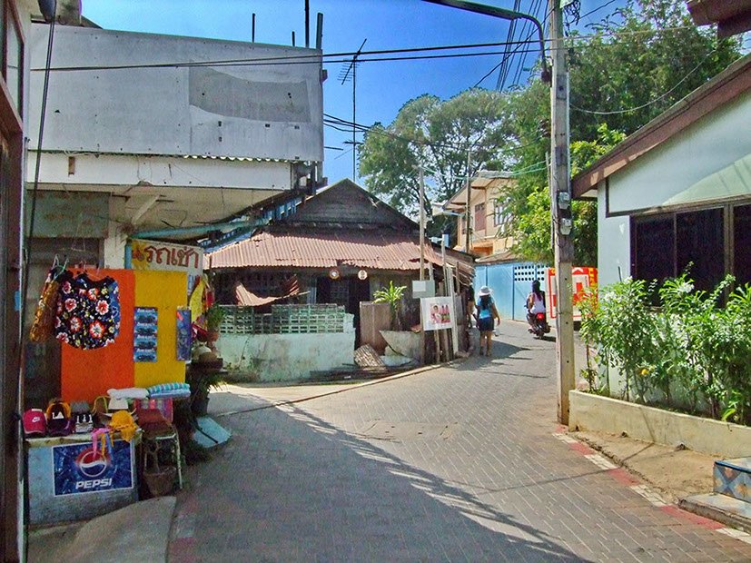 Small winding street Naban Village Koh Larn