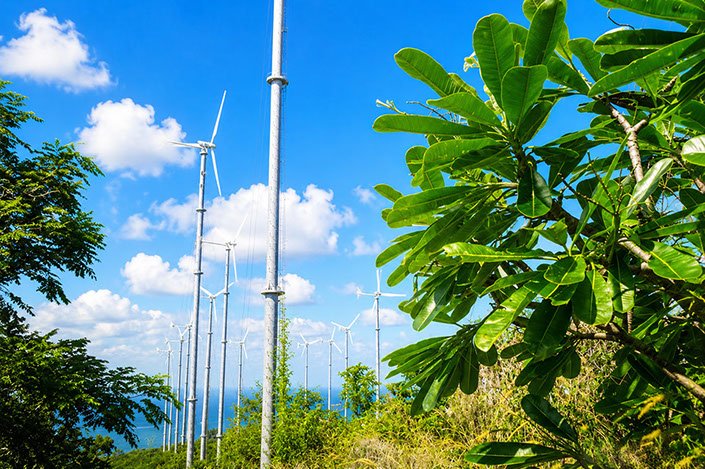 A view from the wind farm on Koh Larn