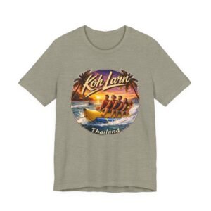 Koh Larn Thailand Banana Boat Retro Sunset T-Shirt - Image 13