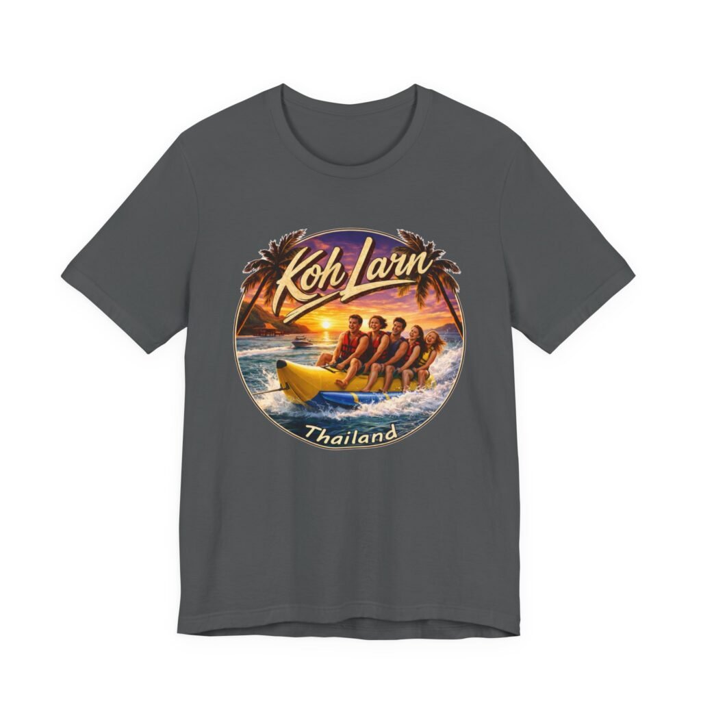 Koh Larn Thailand Banana Boat Retro Sunset T-Shirt