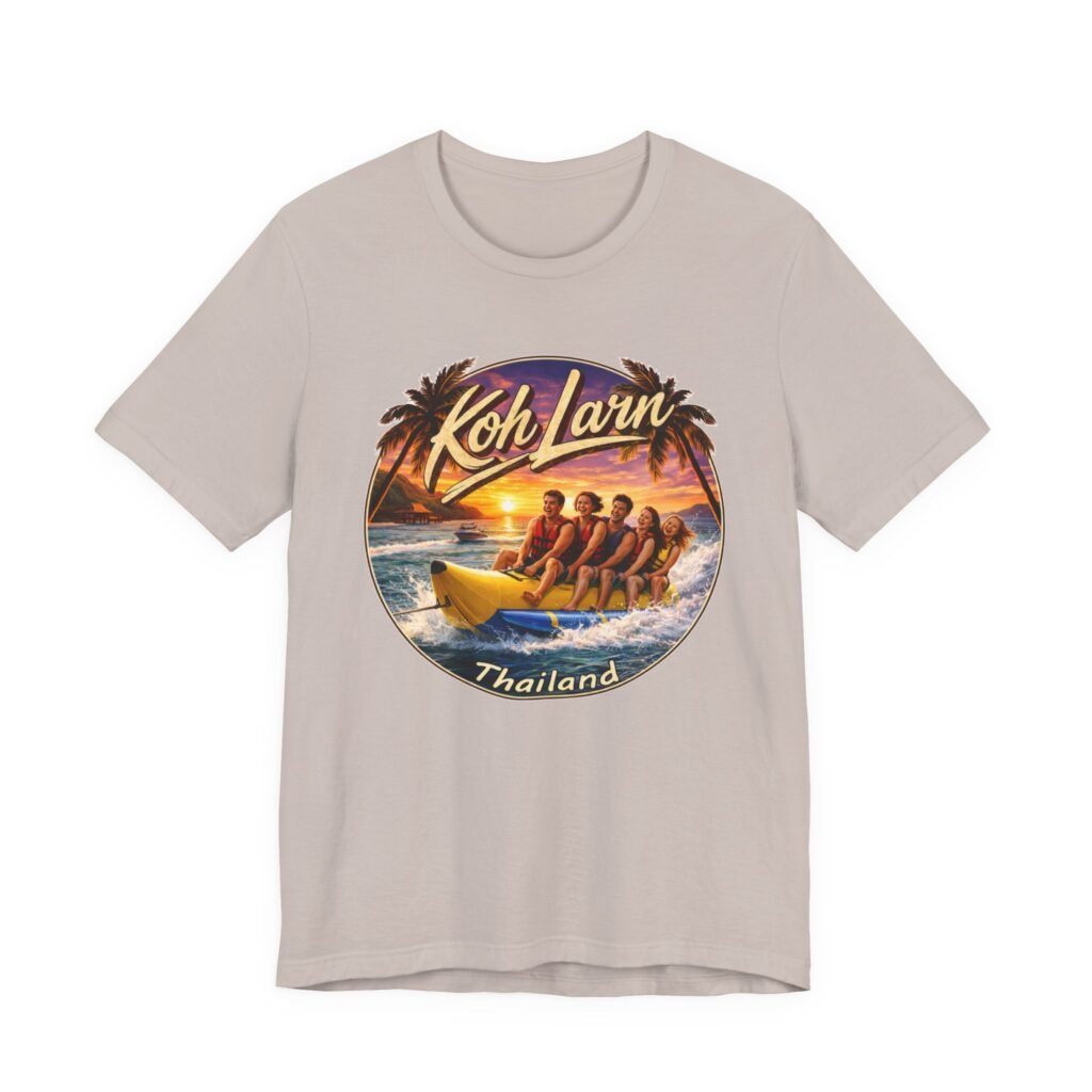 Koh Larn Thailand Banana Boat Retro Sunset T-Shirt