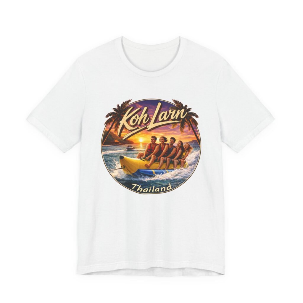 Koh Larn Thailand Banana Boat Retro Sunset T-Shirt