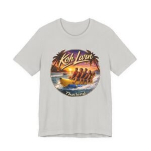 Koh Larn Thailand Banana Boat Retro Sunset T-Shirt - Image 10