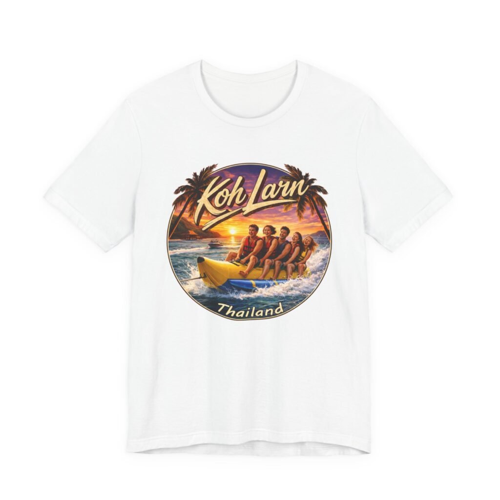 Koh Larn Thailand Banana Boat Retro Sunset T-Shirt