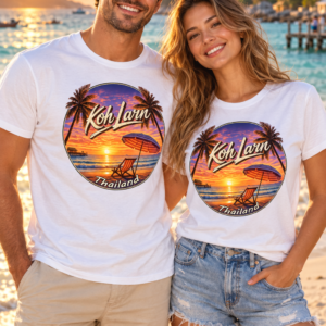 Koh Larn Sunset Beach T-Shirt – Thailand Island Escape - Image 2