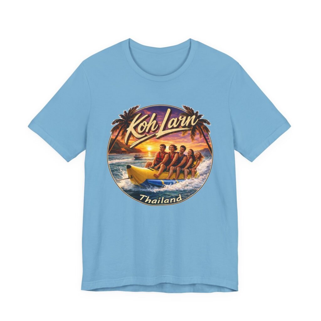 Koh Larn Thailand Banana Boat Retro Sunset T-Shirt