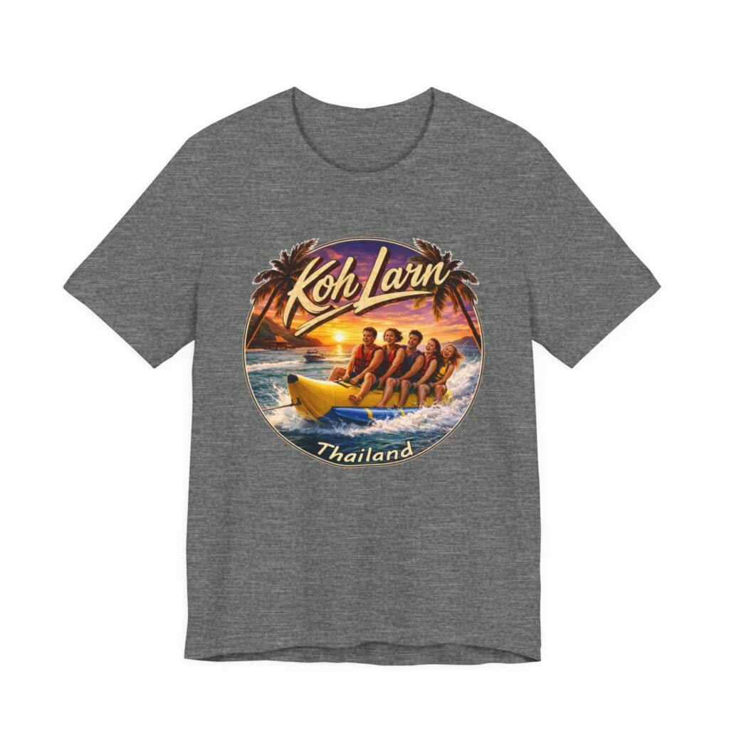 Koh Larn Thailand Banana Boat Retro Sunset T-Shirt