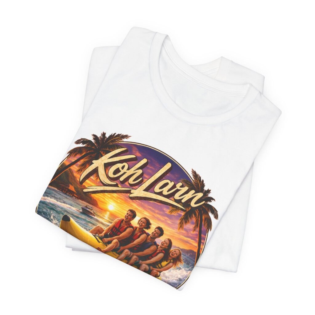 Koh Larn Thailand Banana Boat Retro Sunset T-Shirt