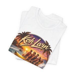 Koh Larn Thailand Banana Boat Retro Sunset T-Shirt - Image 3