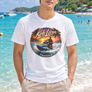 Koh Larn Thailand Jet Ski Sunset Tee - Image 4