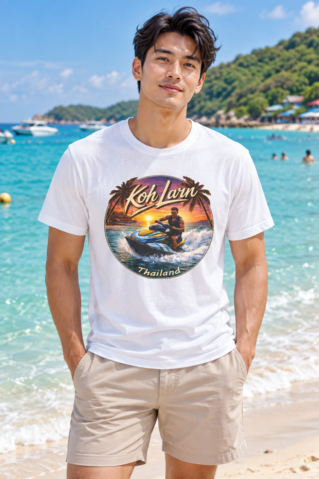 Koh Larn Thailand Jet Ski Sunset Tee - Image 4